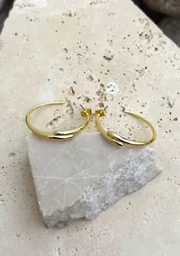 14k Gold Plated Overlapping Hoop Earrings