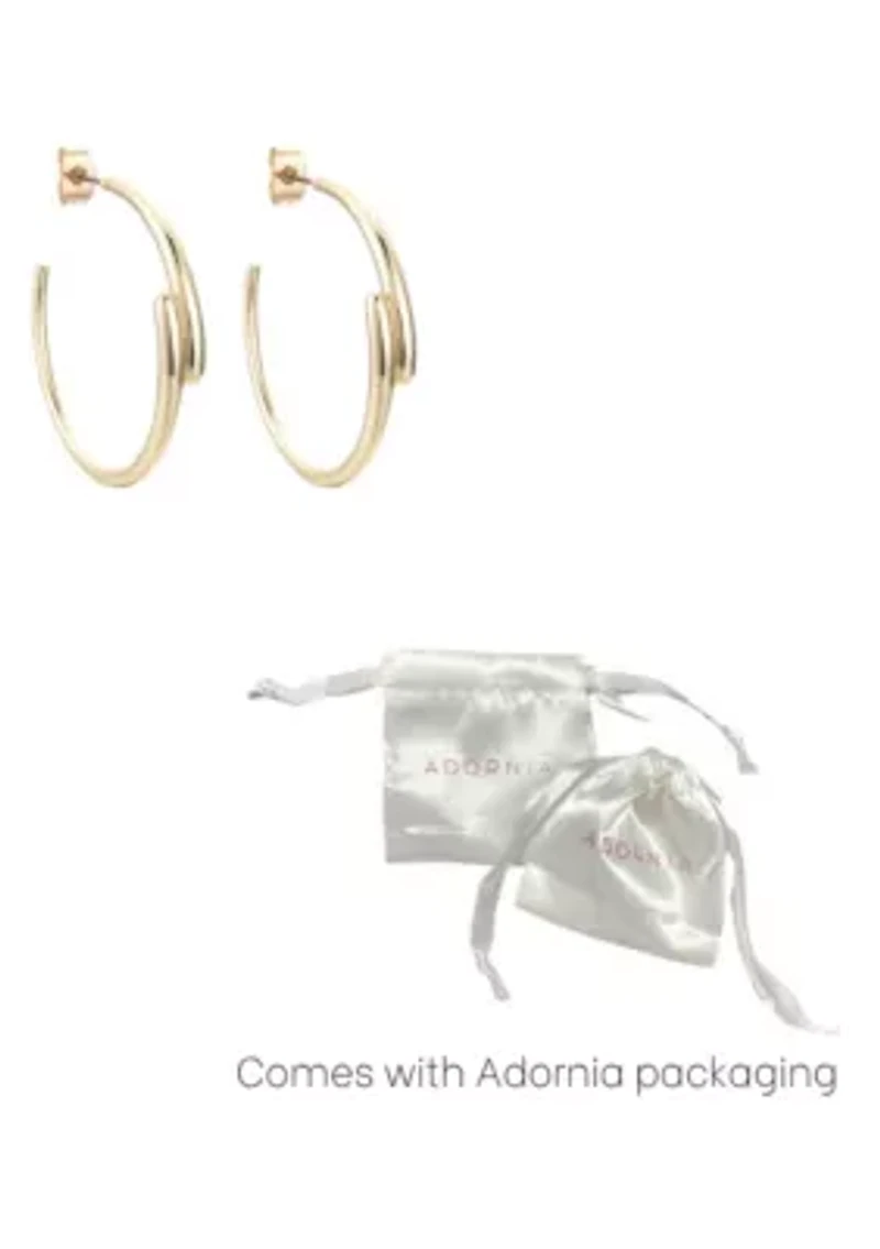 14k Gold Plated Overlapping Hoop Earrings