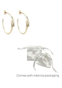 14k Gold Plated Overlapping Hoop Earrings