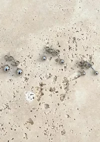 Tarnish Resistant Silver Set of 3 Ball Stud Earrings