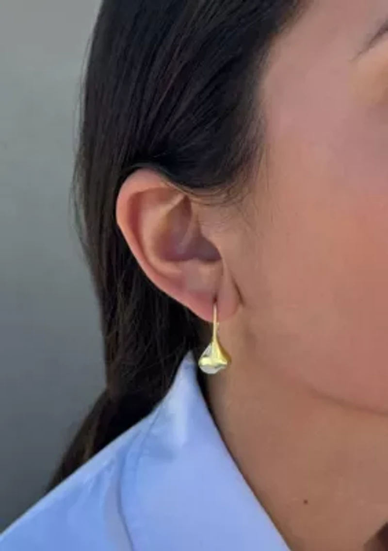 14k Gold Plated Rain Drop Wire Earrings