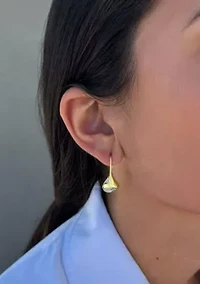 14k Gold Plated Rain Drop Wire Earrings