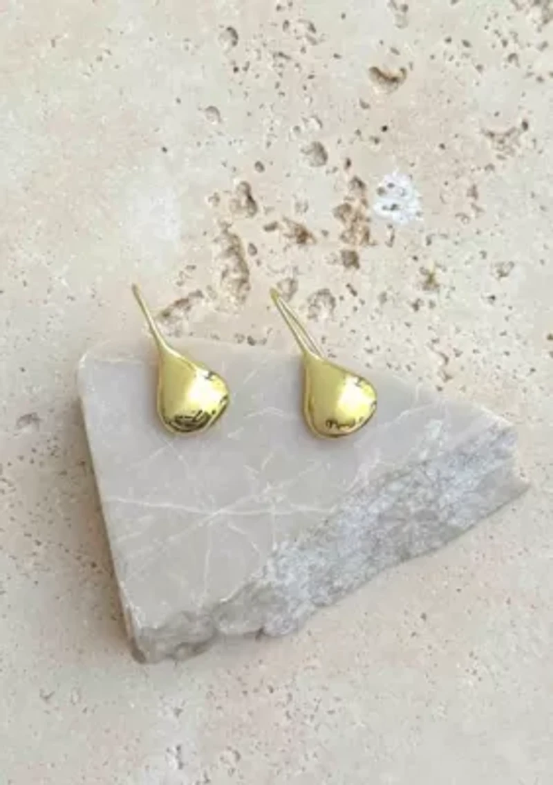 14k Gold Plated Rain Drop Wire Earrings