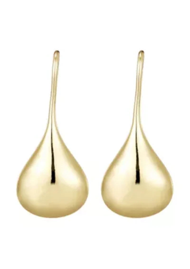 14k Gold Plated Rain Drop Wire Earrings