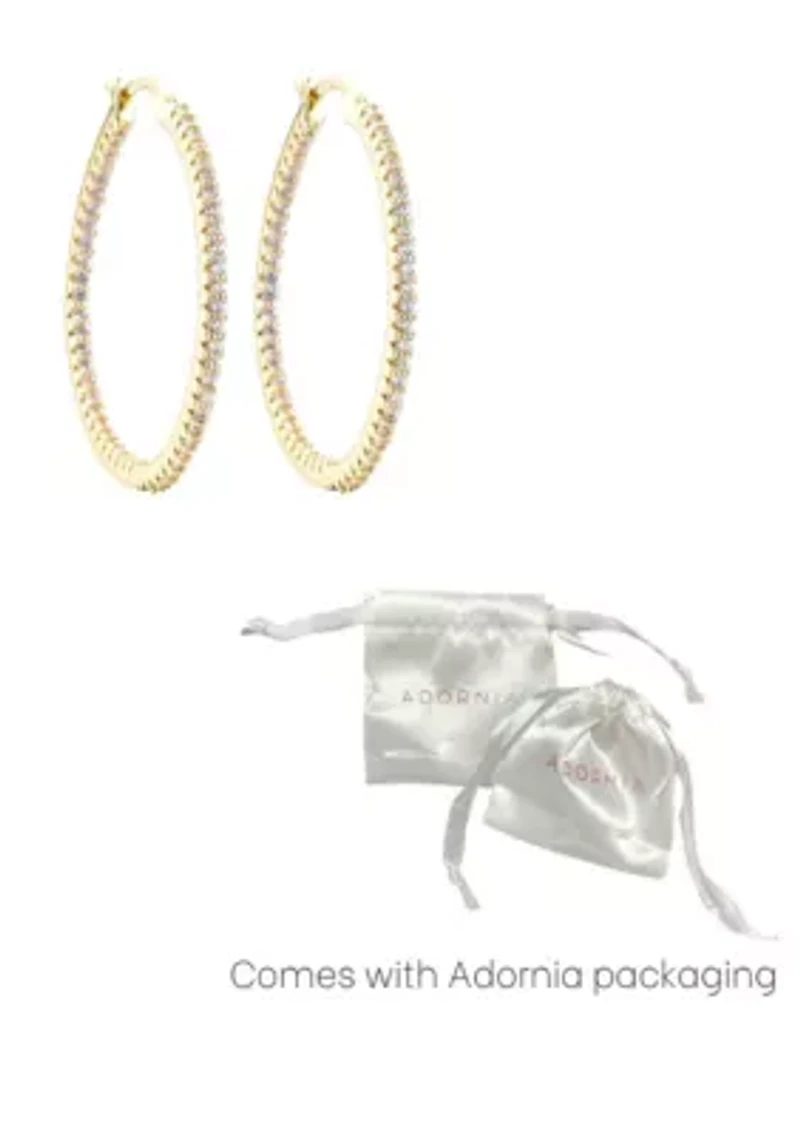 14k Gold Plated CZ Infinity Hoop Earrings