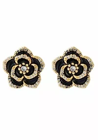 14k Gold Plated Black CZ Carnelian Earrings