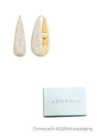 14k Gold Plated CZ Secure Hinge Hoop