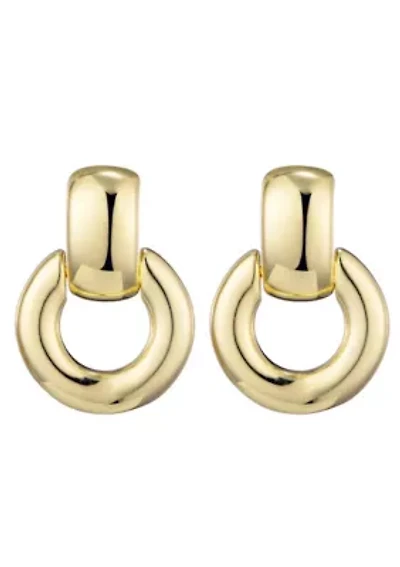 14k Gold Plated Door Knocker Earrings