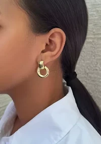 14k Gold Plated Door Knocker Earrings