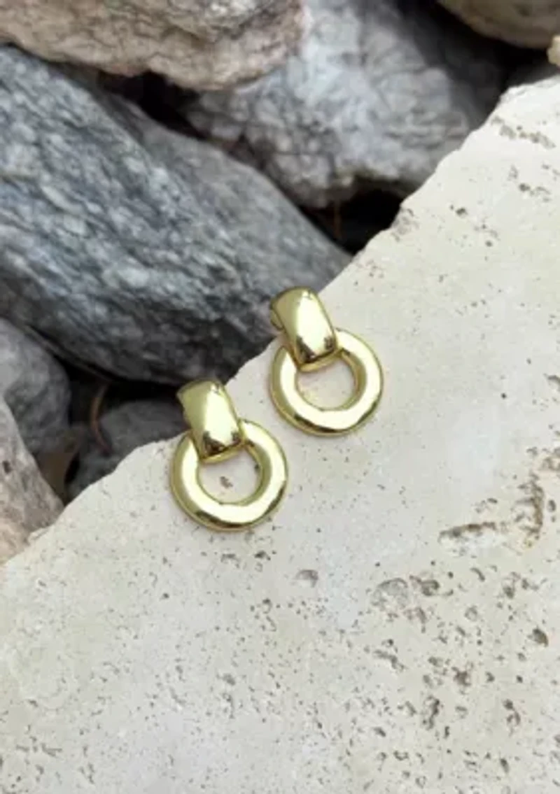 14k Gold Plated Door Knocker Earrings