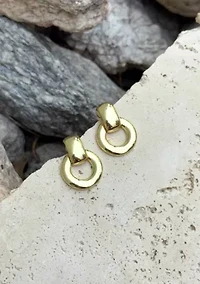 14k Gold Plated Door Knocker Earrings