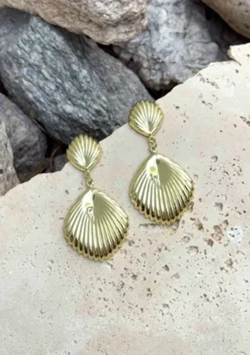 Gold Plated Deco Inspired Drop Earrings