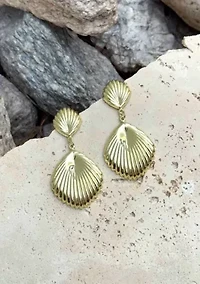 Gold Plated Deco Inspired Drop Earrings