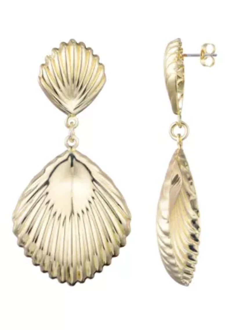 Gold Plated Deco Inspired Drop Earrings