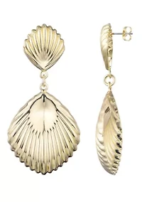 Gold Plated Deco Inspired Drop Earrings