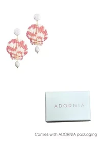 Pink Shell and Shell Pearl 3-Drop Earrings