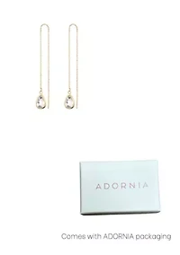 14k Gold Plated Clear Crystal Threader Earrings