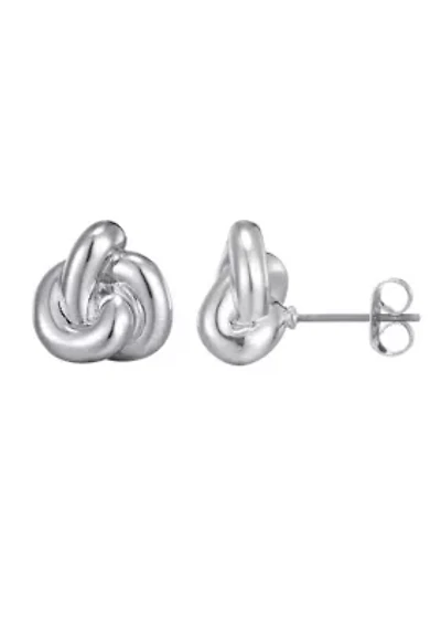 Silver Plated Chubby Knot Studs