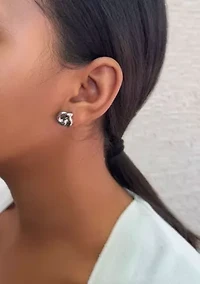 Silver Plated Chubby Knot Studs