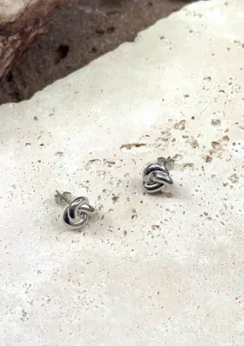 Silver Plated Chubby Knot Studs