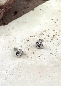 Silver Plated Chubby Knot Studs