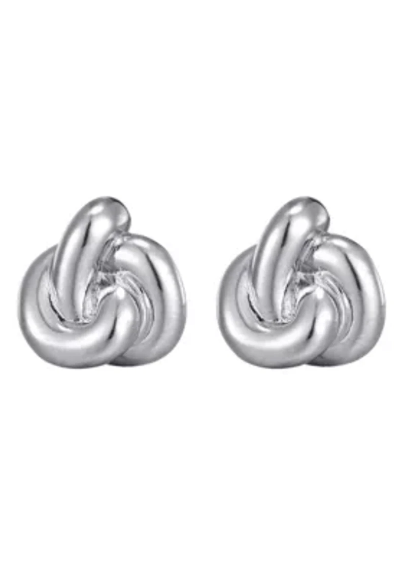 Silver Plated Chubby Knot Studs