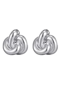 Silver Plated Chubby Knot Studs