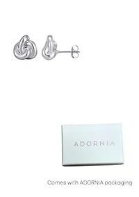 Silver Plated Chubby Knot Studs