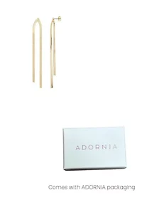 14k Gold Plated Herringbone Drop Earrings