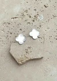 Silver Plated Prismatic Clover Stud Earrings