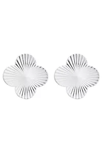 Silver Plated Prismatic Clover Stud Earrings