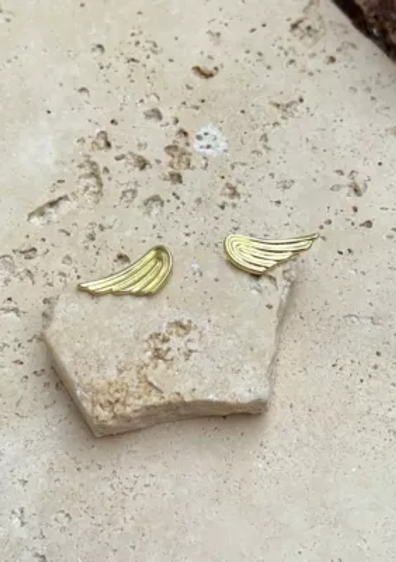 14k Gold Plated Winged Earrings