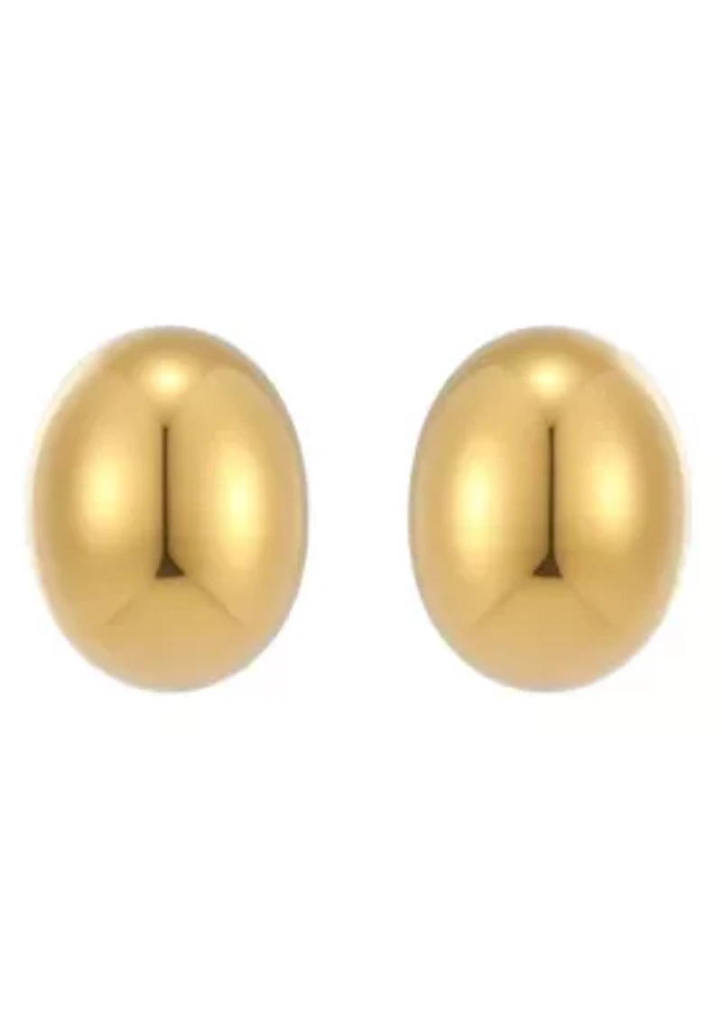 Tarnish Resistant Lightweight 18k Gold Plated Crescent Moon Statement Stud Earrings