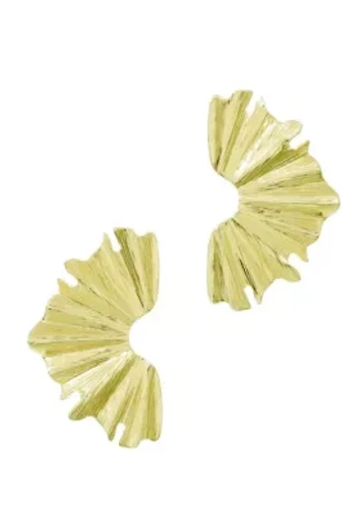 Gold Plated Wave Statement Earrings