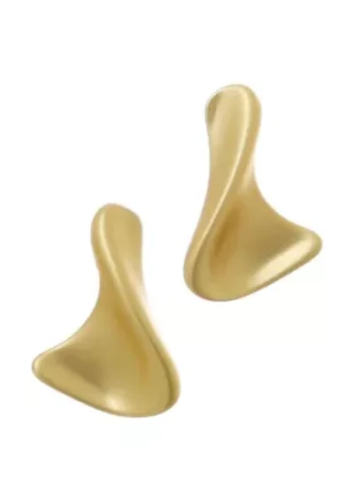 14k Gold Plated Twist Stud Earrings