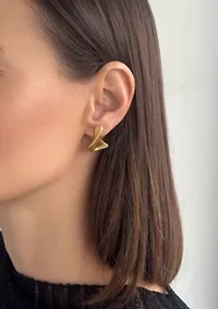 14k Gold Plated Twist Stud Earrings