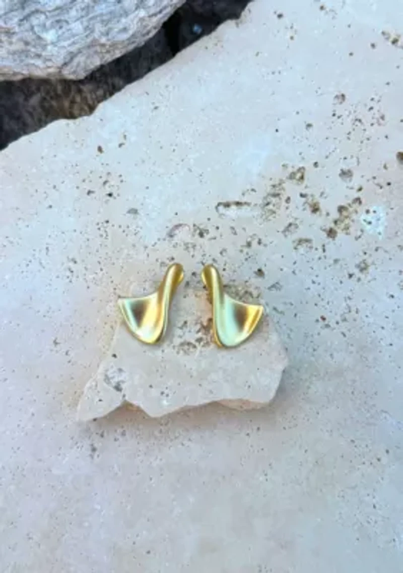 14k Gold Plated Twist Stud Earrings