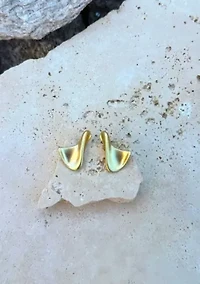 14k Gold Plated Twist Stud Earrings