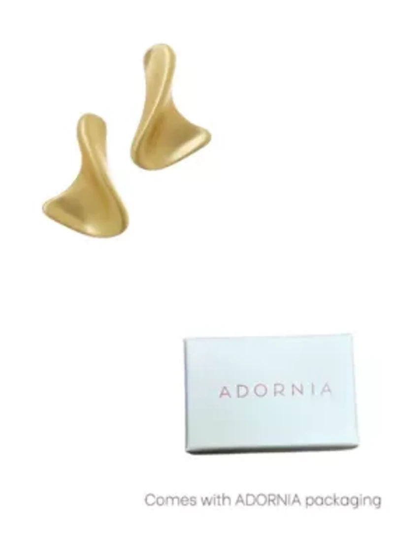 14k Gold Plated Twist Stud Earrings