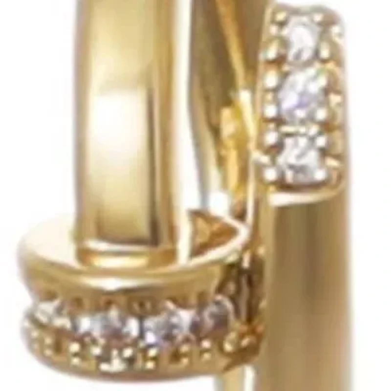 14k Gold Plated CZ Nail Hoops