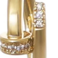 14k Gold Plated CZ Nail Hoops