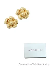 14k Gold Plated Camellia Stud Earrings