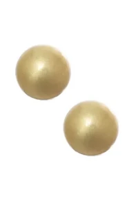 14k Gold Plated Matte Finish Double Ball Earrings