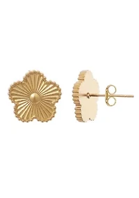 Tarnish Resistant 14k Yellow Gold Plated 5-Leaf Clover Stud Earrings