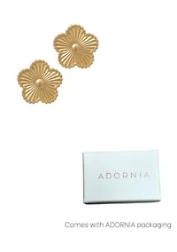 Tarnish Resistant 14k Yellow Gold Plated 5-Leaf Clover Stud Earrings