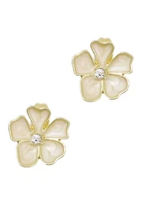 Gold Plated Pearlescent Stud Earrings