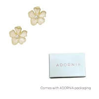 Gold Plated Pearlescent Stud Earrings