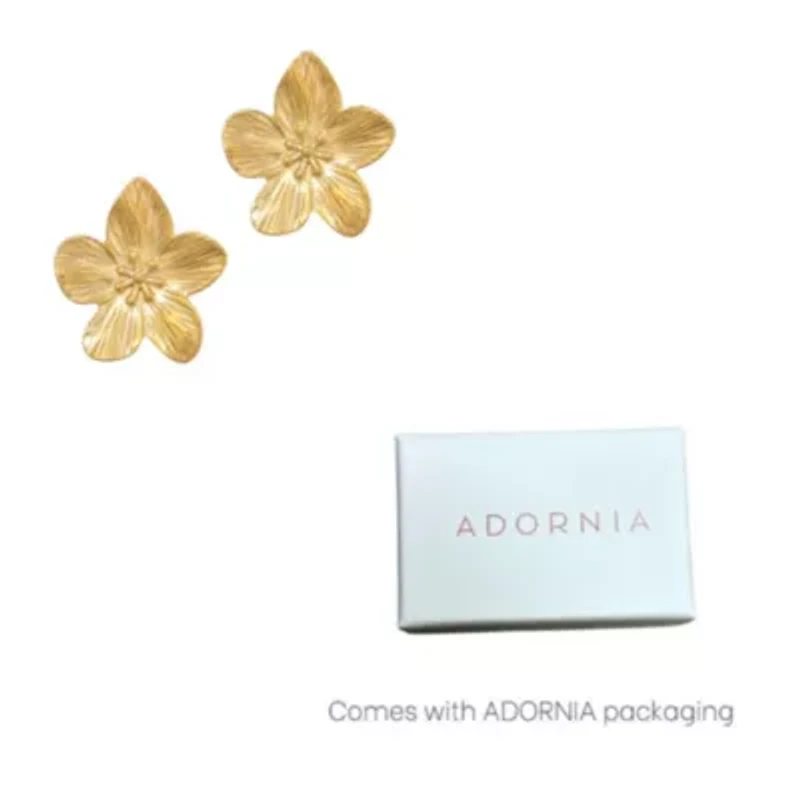 Tarnish Resistant 18k Gold Plated Statement Flower Studs