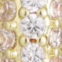 14k Gold Plated CZ Huggie Chubby Hoops