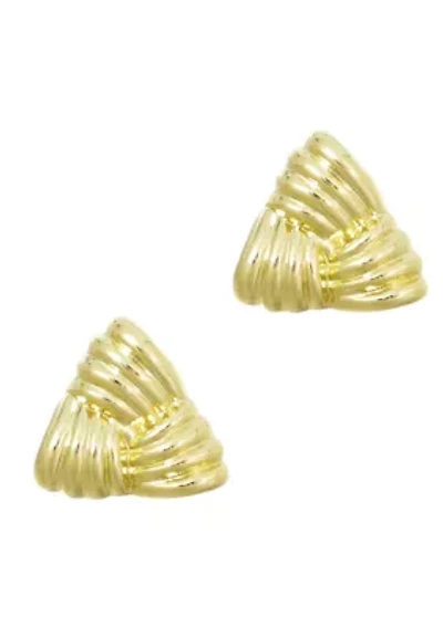 14k Gold Plated Statement Triangle Stud Earrings